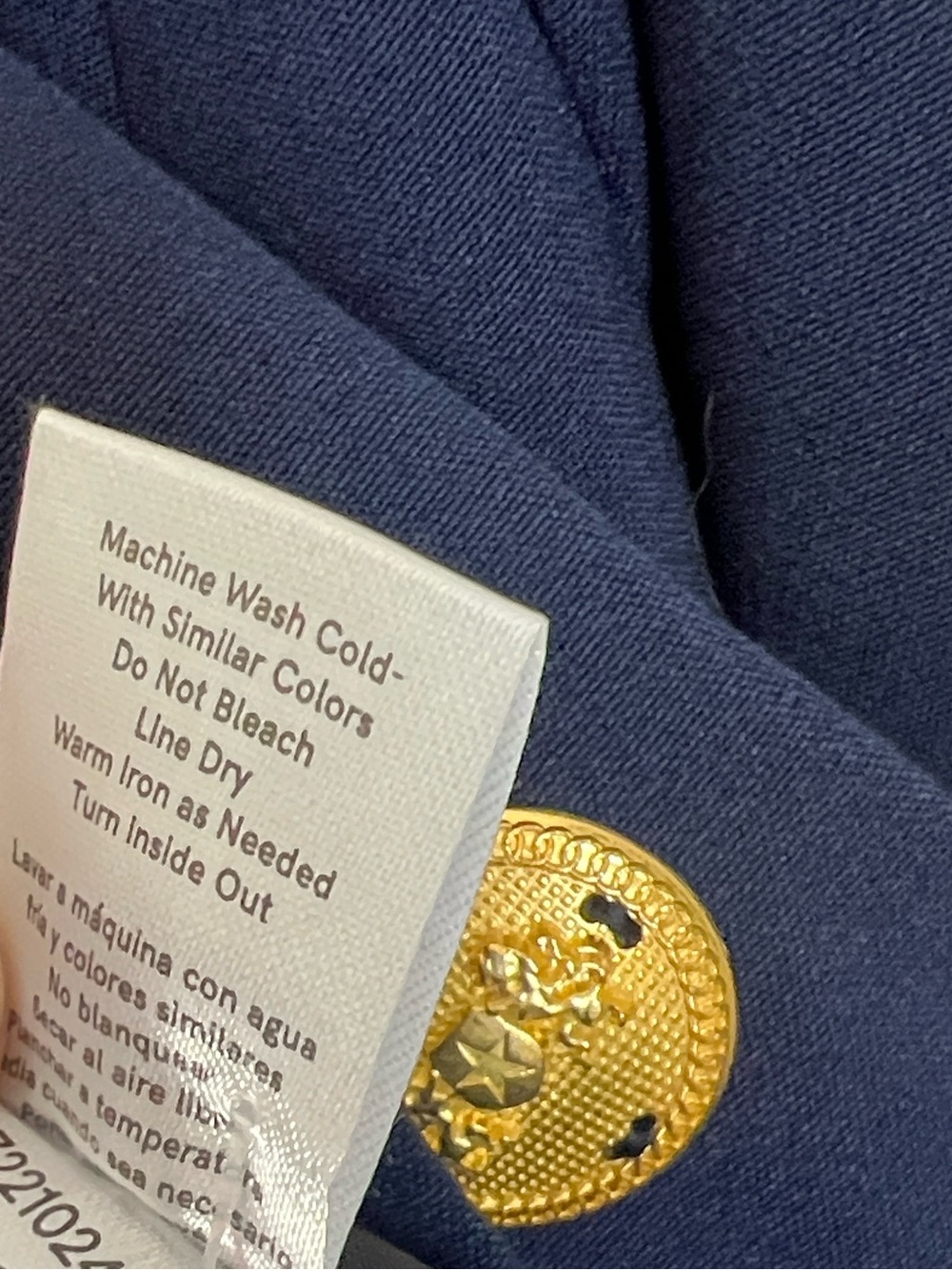 Cropped Navy Double-Breasted Blazer with accent Gold Buttons Size 12 NWT - Picture 13 of 17